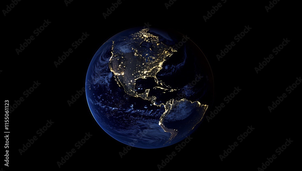 Night Earth, North America illuminated. (1) Night Earth, North America illuminated. (1)