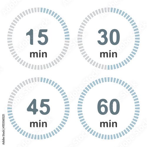 Set of timing icons, set of timing icons