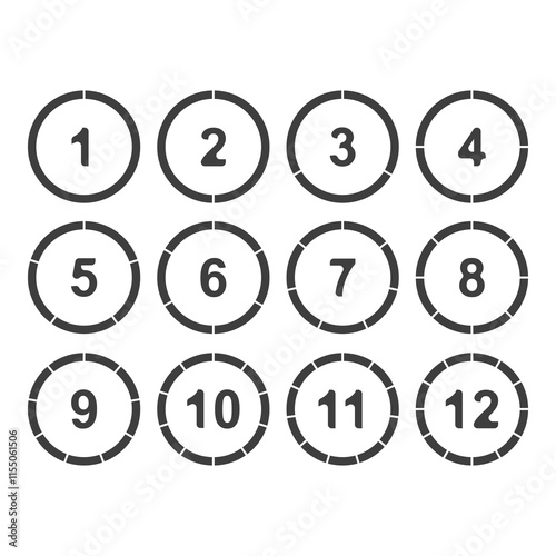 Set of timing icons, set of timing icons