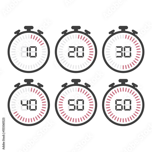 Set of timing icons, set of timing icons