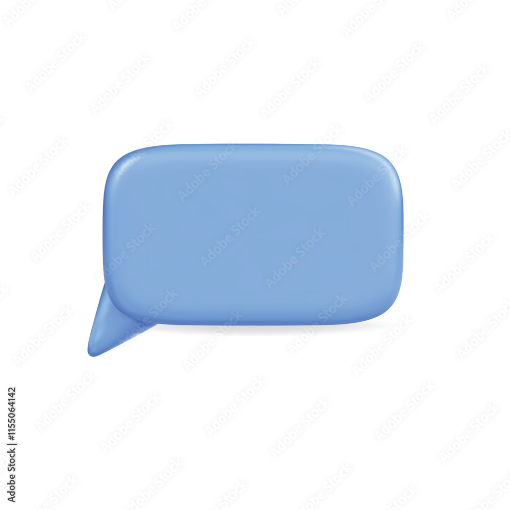 3d vector icon of a blue speech bubble, symbolizing communication and dialogue 3d vector icon of a blue speech bubble, symbolizing communication and dialogue