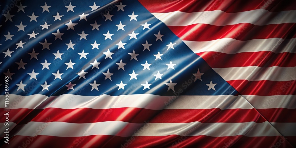 Fototapeta premium American Flag with Triangular Fold , flag waving, patriotic, flag waving, patriotic, patriotism