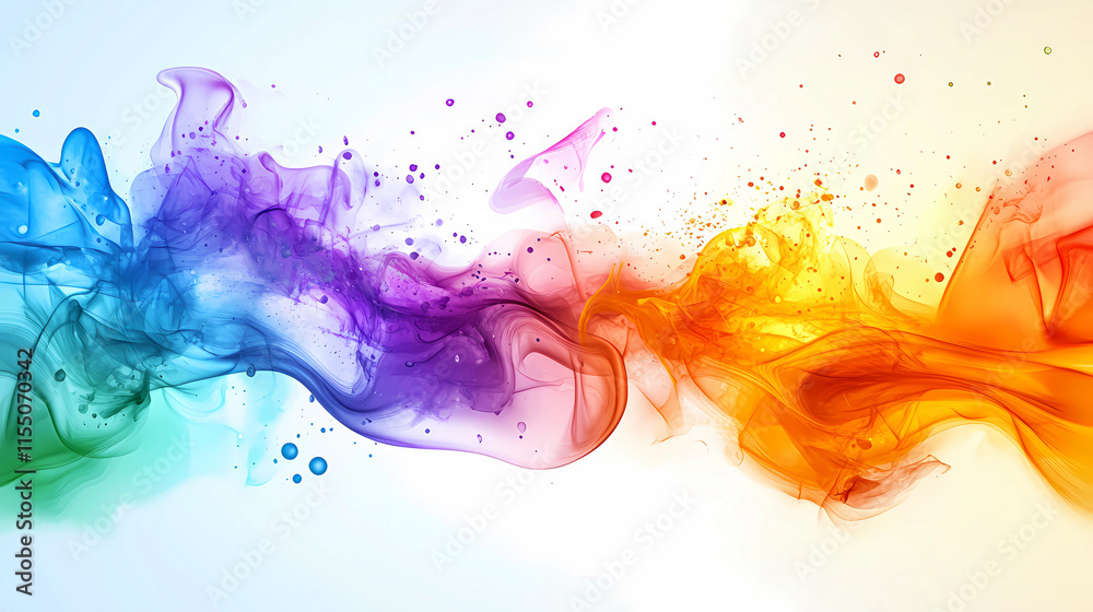Obraz premium Abstract colorful flame patterns on white background.