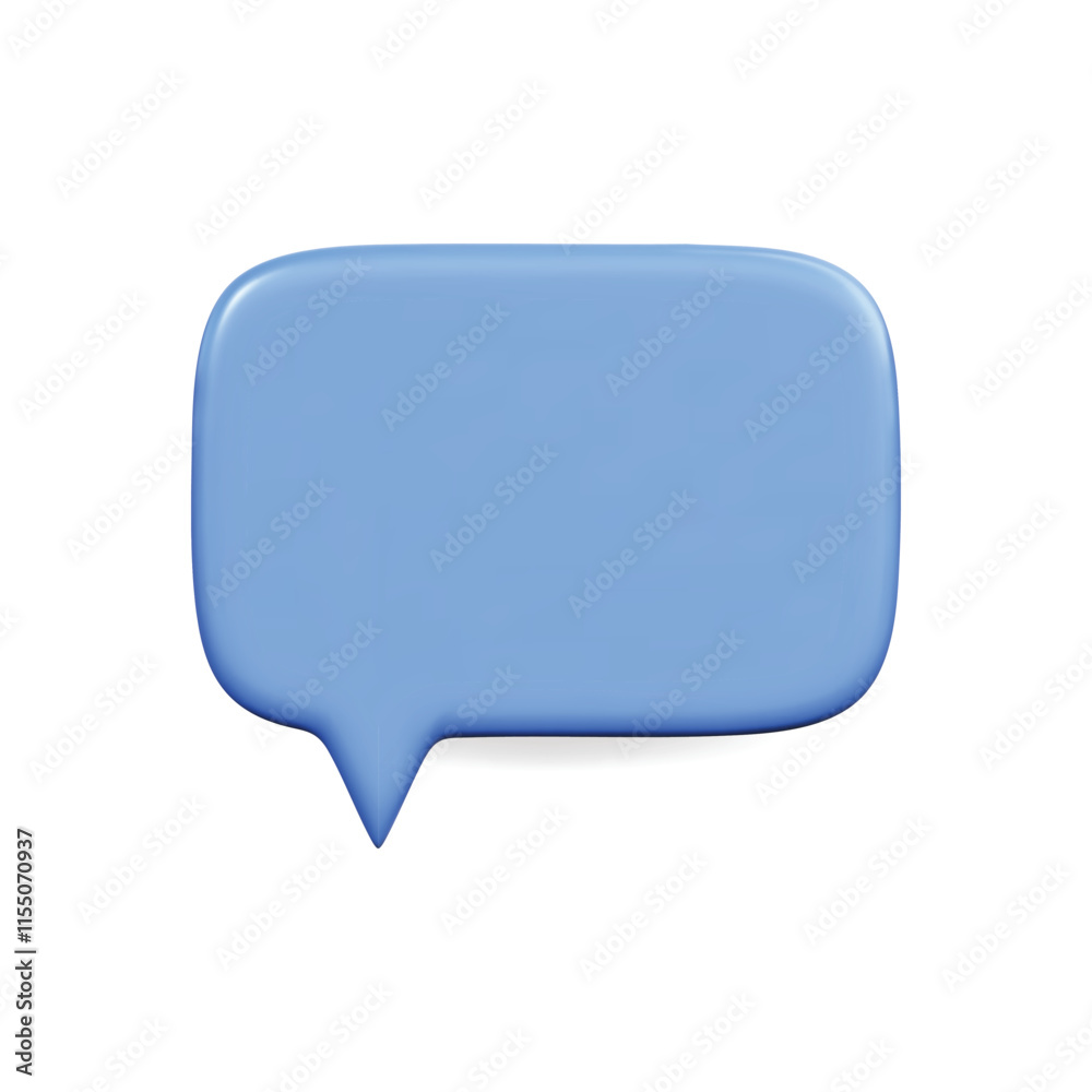 3d vector icon of a blue speech bubble, representing communication and dialogue 3d vector icon of a blue speech bubble, representing communication and dialogue