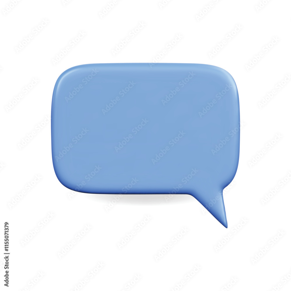 3d vector icon of a blue speech bubble, symbolizing communication and dialogue 3d vector icon of a blue speech bubble, symbolizing communication and dialogue