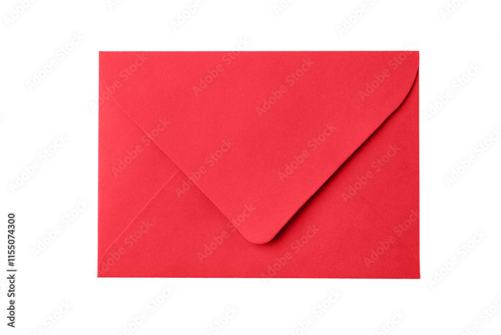 Red greeting envelope isolated on white background Red greeting envelope isolated on white background