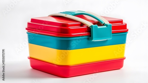 Colorful Stackable Plastic Lunchbox With Handle photo