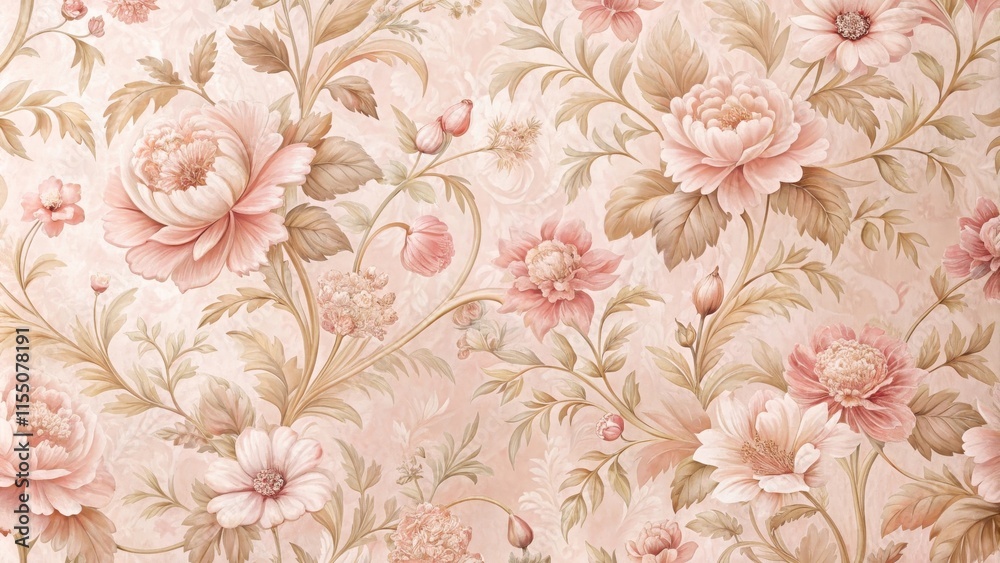custom made wallpaper toronto digitalPastel pink floral wallpaper with intricate details and soft texture, home decor
