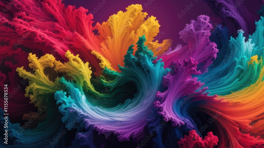 Obraz premium Abstract Art of Vibrant Colors Blending in Fluid Motion
