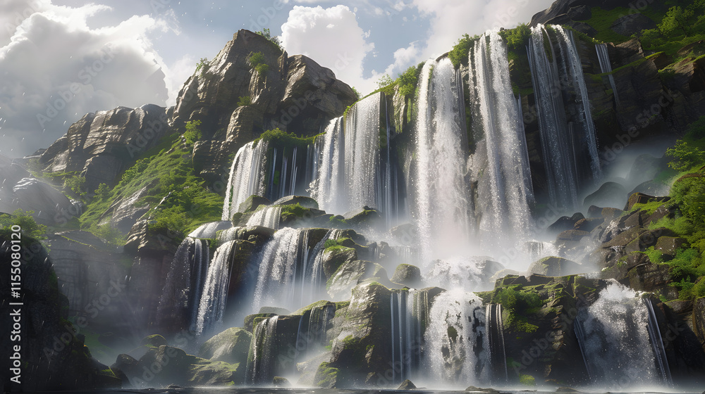 Naklejka premium Sliding Waterfalls