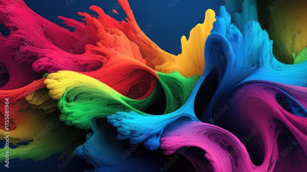 Obraz premium Abstract Art of Vibrant Colors Blending in Fluid Motion