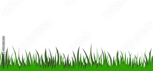 green grass lawn, border or meadow vector illustration.