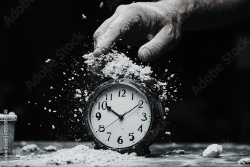 A digital clock running faster than a human hand can catch, depicting the rapid pace of AI outpacing human control in the modern world.