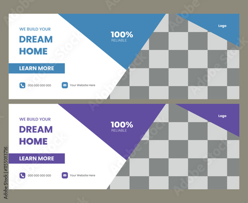  Modern Construction Facebook Cover Template Design
