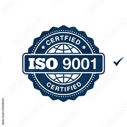 stamp with the iso 9001 written inside