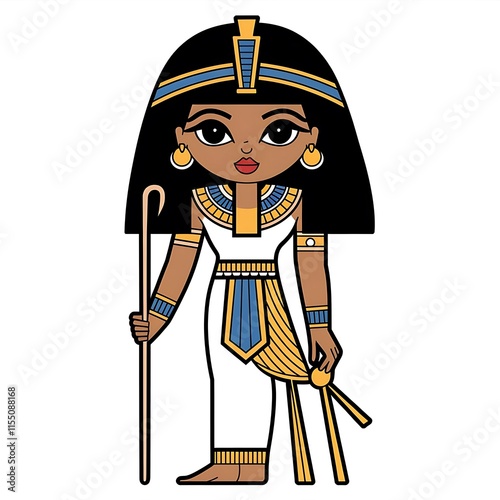 pharaoh, illustration, history, cartoon, gold, queen, egypt, egyptian, design, culture, crown, graphic, religion, goddess, head, art, hair, character, symbol, vector, children, ethnic, king, lady, myt photo