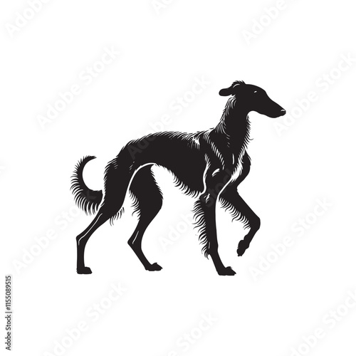 American Staghound Vector - Minimalist Design - American Staghound Silhouette - Illustration of Dog.
