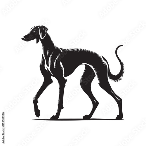 American Staghound Vector - Minimalist Design - American Staghound Silhouette - Illustration of Dog.