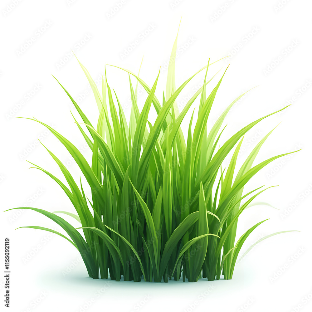 Obraz premium Isolated green grass on white background