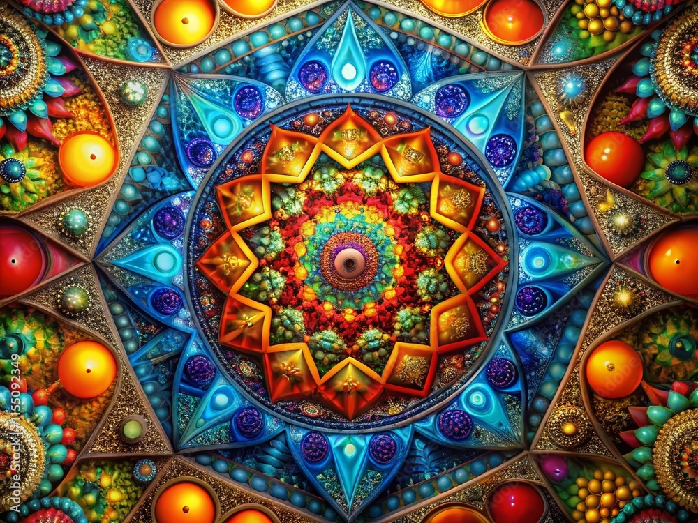 Fototapeta premium Geometric shapes and abstract patterns create a surreal design.
