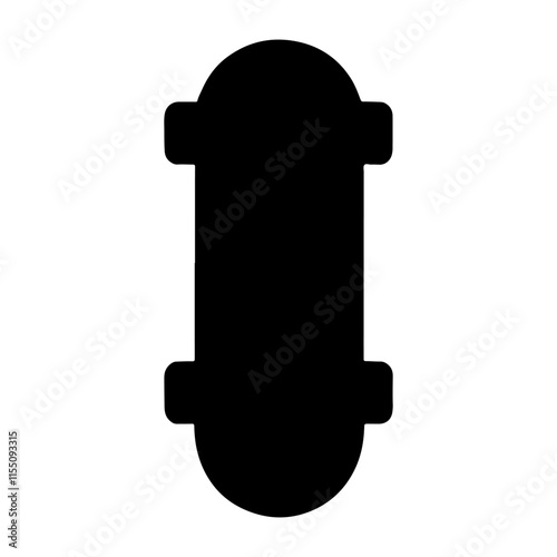 Black Skateboard silhouette vector illustration on white background