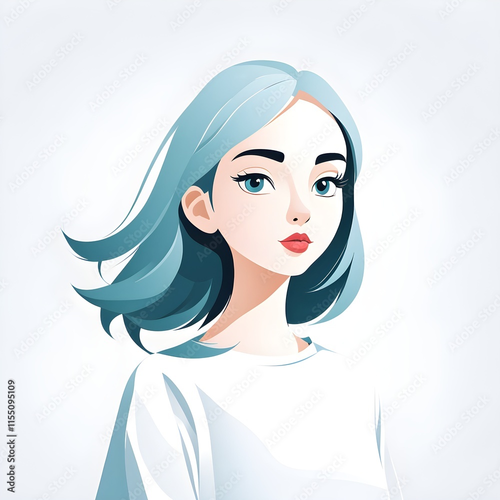 A simple cartoon of a girl with a white background A simple cartoon of a girl with a white background