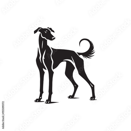 Azawakh Dog Silhouette - Azawakh Dog Illustration - Minimalist Azawakh Dog Vector.