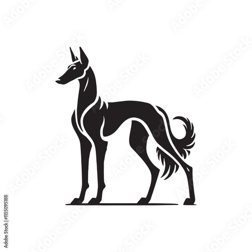 Azawakh Dog Silhouette - Azawakh Dog Illustration - Minimalist Azawakh Dog Vector.