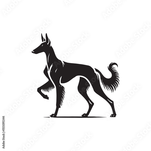 Azawakh Dog Silhouette - Azawakh Dog Illustration - Minimalist Azawakh Dog Vector.