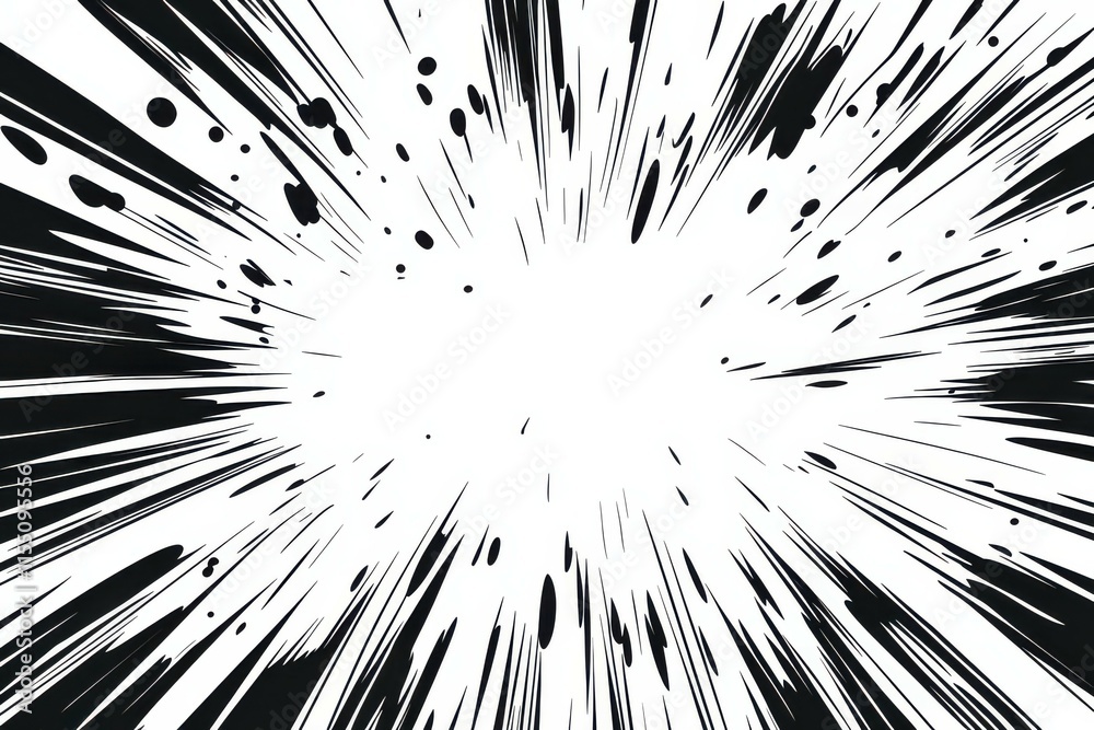Obraz premium Abstract Black and White Radial Burst Background
