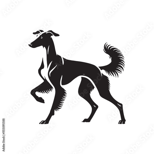 Azawakh Dog Silhouette - Azawakh Dog Illustration - Minimalist Azawakh Dog Vector.