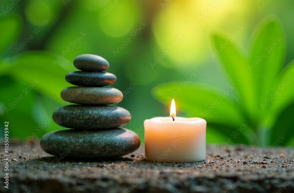 Balanced Harmony: Serene Stones and Candlelight for Inner Peace Balanced Harmony: Serene Stones and Candlelight for Inner Peace