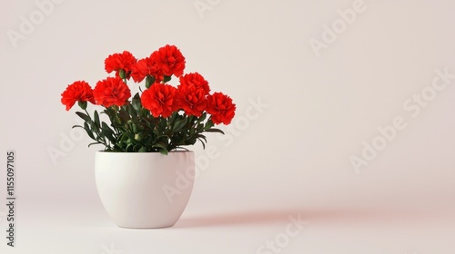 Wallpaper Mural A vibrant pot of red carnations against a light background. Torontodigital.ca