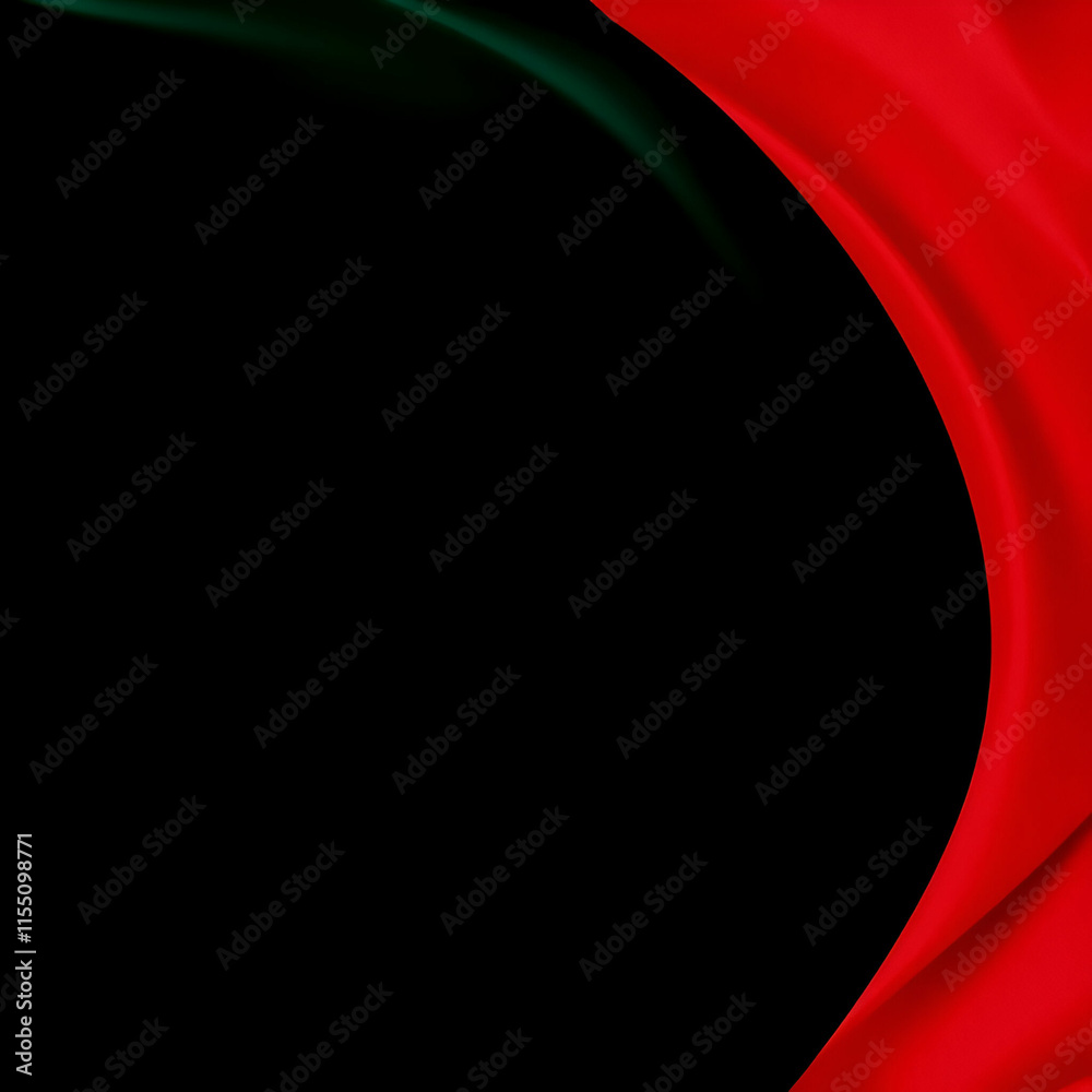 Obraz premium Wavy Red and Green on Black background for Libya Independence day template design