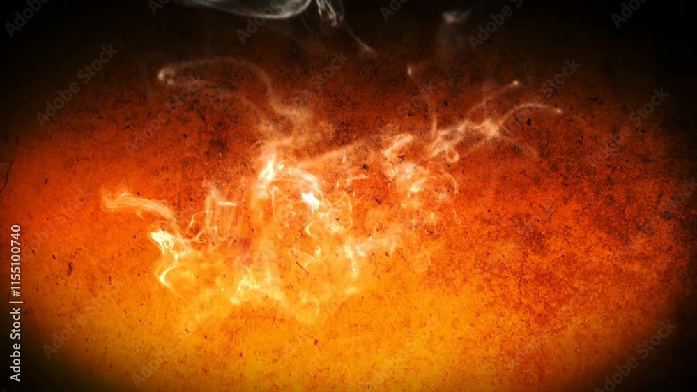 Cinema horror night intro or opener, fire smoke animation Dark terrifying atmosphere animation.