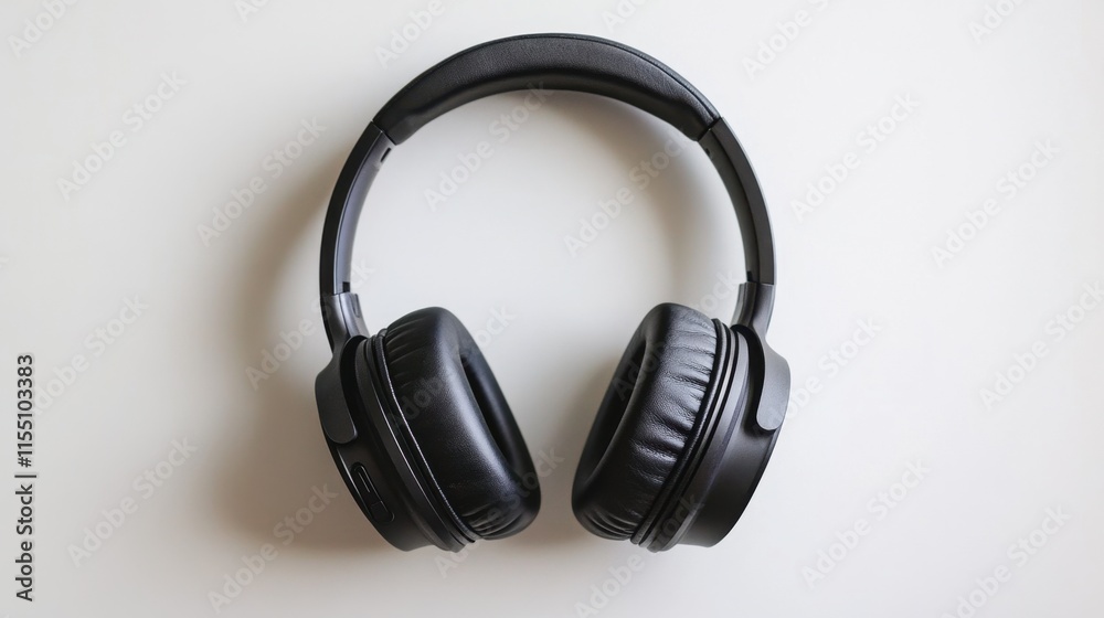 A set of wireless headphones with a minimalist aesthetic, placed on a white background for sleek audio device marketing. A set of wireless headphones with a minimalist aesthetic, placed on a white background for sleek audio device marketing.