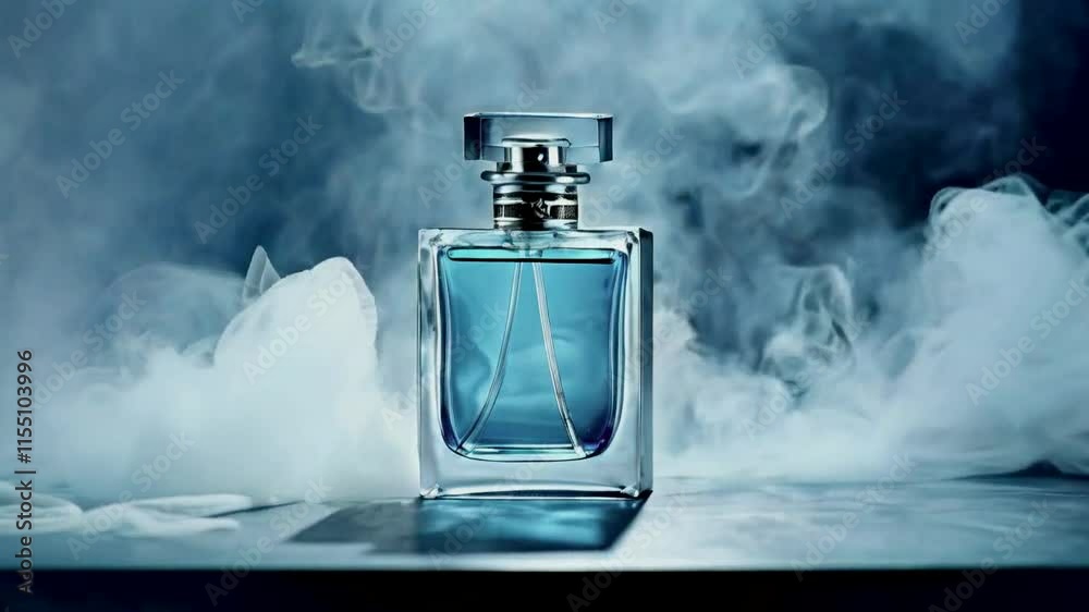 perfume bottle isolated on black