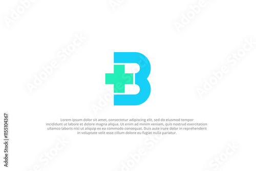 letter b plus or hospital medical logo