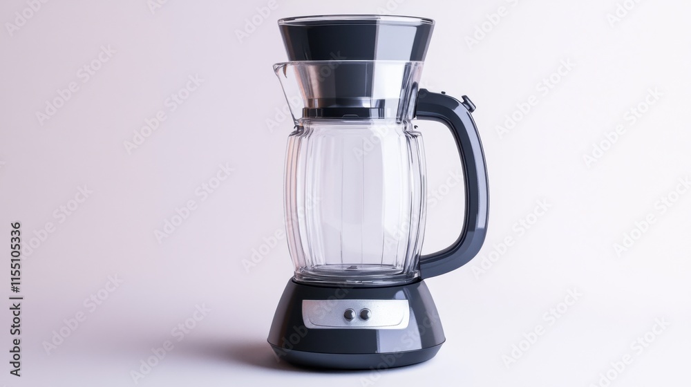 A stylish blender with a transparent glass jar and a metallic base, isolated on white, emphasizing durability and functionality.