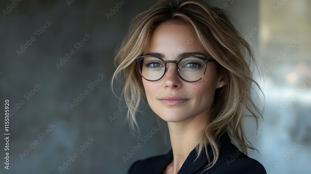 Fototapeta premium Portrait of a Woman with Glasses