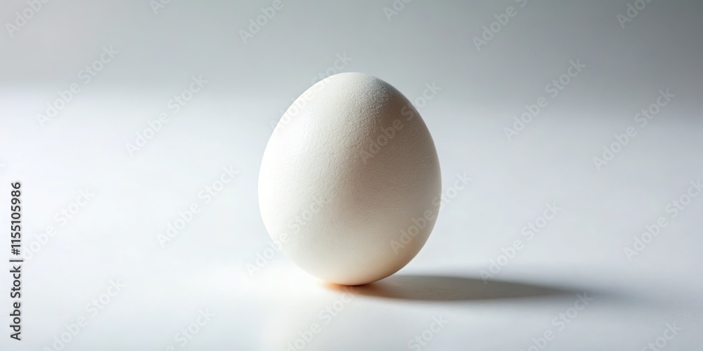 Elegant White Egg on White Background - High Resolution Studio Shot Elegant White Egg on White Background - High Resolution Studio Shot