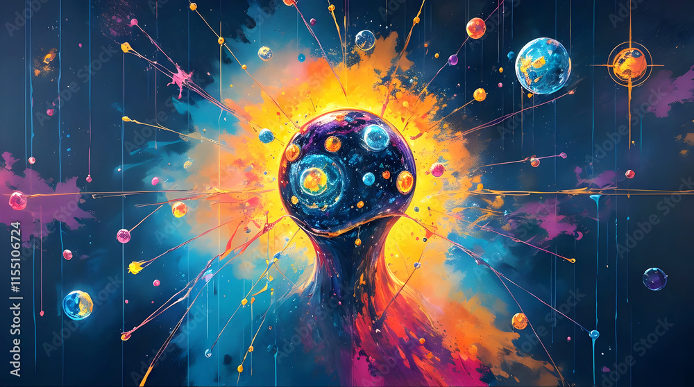 Colourful abstract artistic background design, template, wall art, wallpaper
