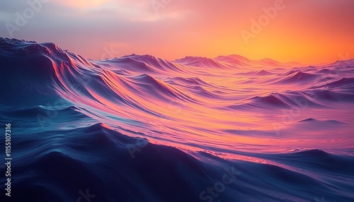 ocean waves at sunset
