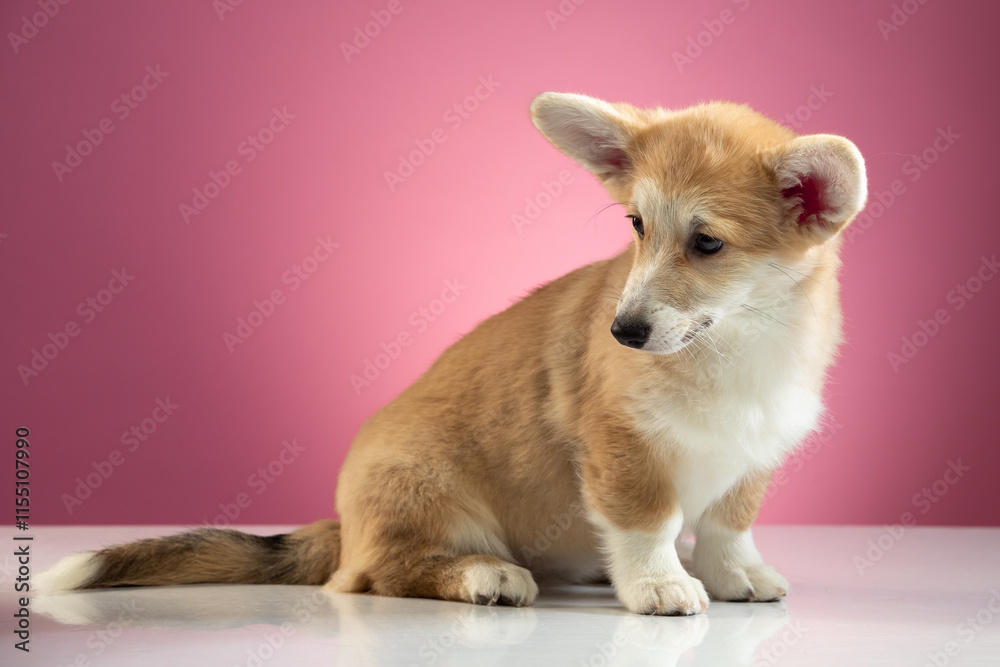studio portrait of a Pembroke Welsh Corgi studio portrait of a Pembroke Welsh Corgi
