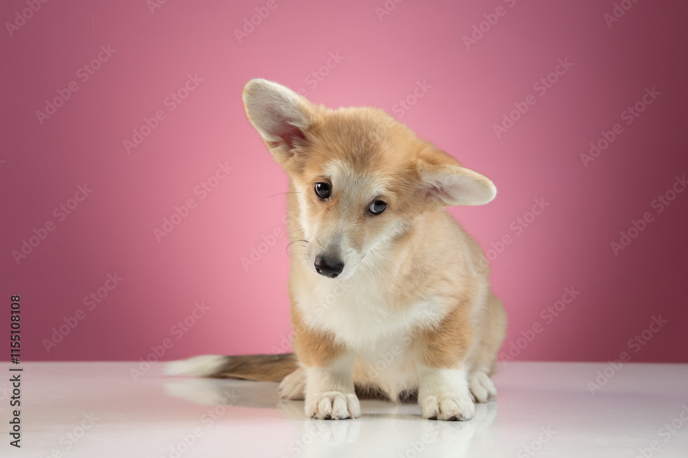 studio portrait of a Pembroke Welsh Corgi studio portrait of a Pembroke Welsh Corgi