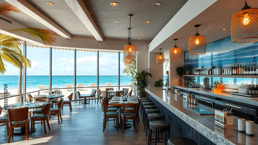 Stylish restaurant bar interior design. Generative AI Stylish restaurant bar interior design. Generative AI