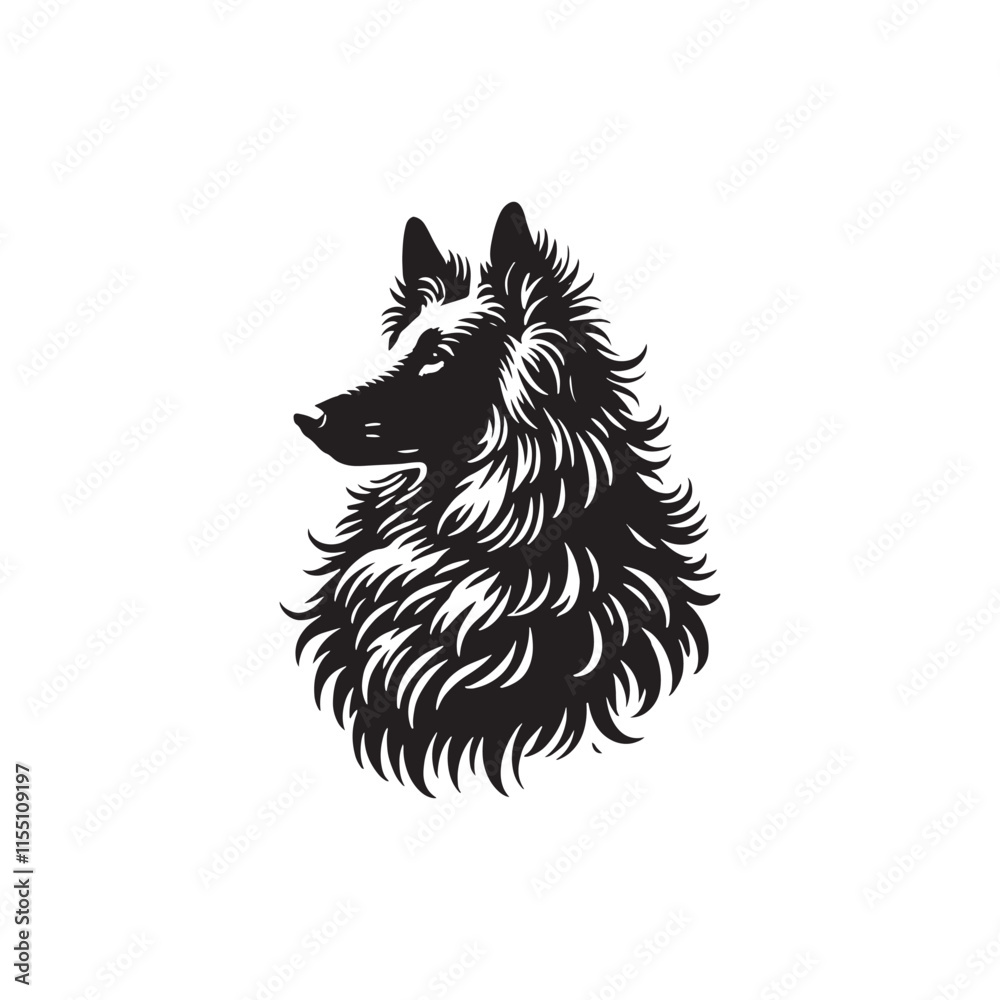 Minimalist Belgian Sheepdog - Silhouette of Belgian Sheepdog - Vector of Belgian Sheepdog. Minimalist Belgian Sheepdog - Silhouette of Belgian Sheepdog - Vector of Belgian Sheepdog.