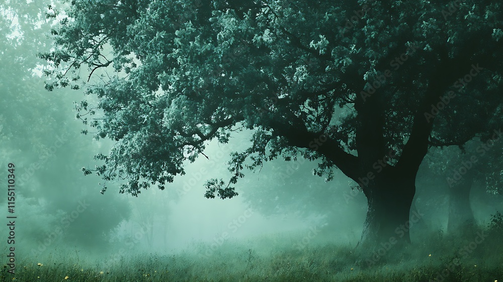 Fototapeta premium Misty Forest Tree