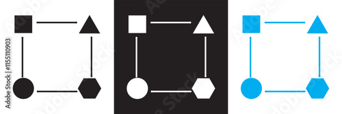 Set of  outline icons related to adaptability. Vector illustration. isolated on white and black background. EPS 10