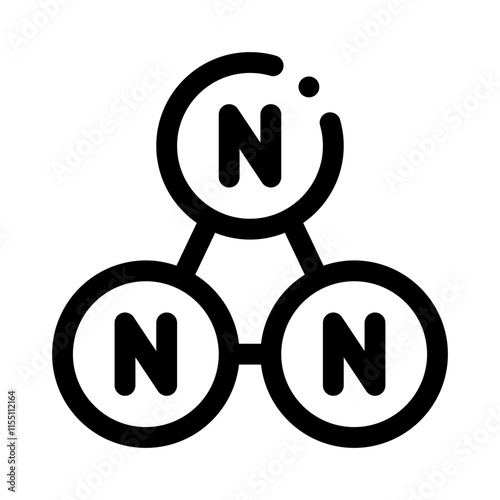 Nitrogen line icon